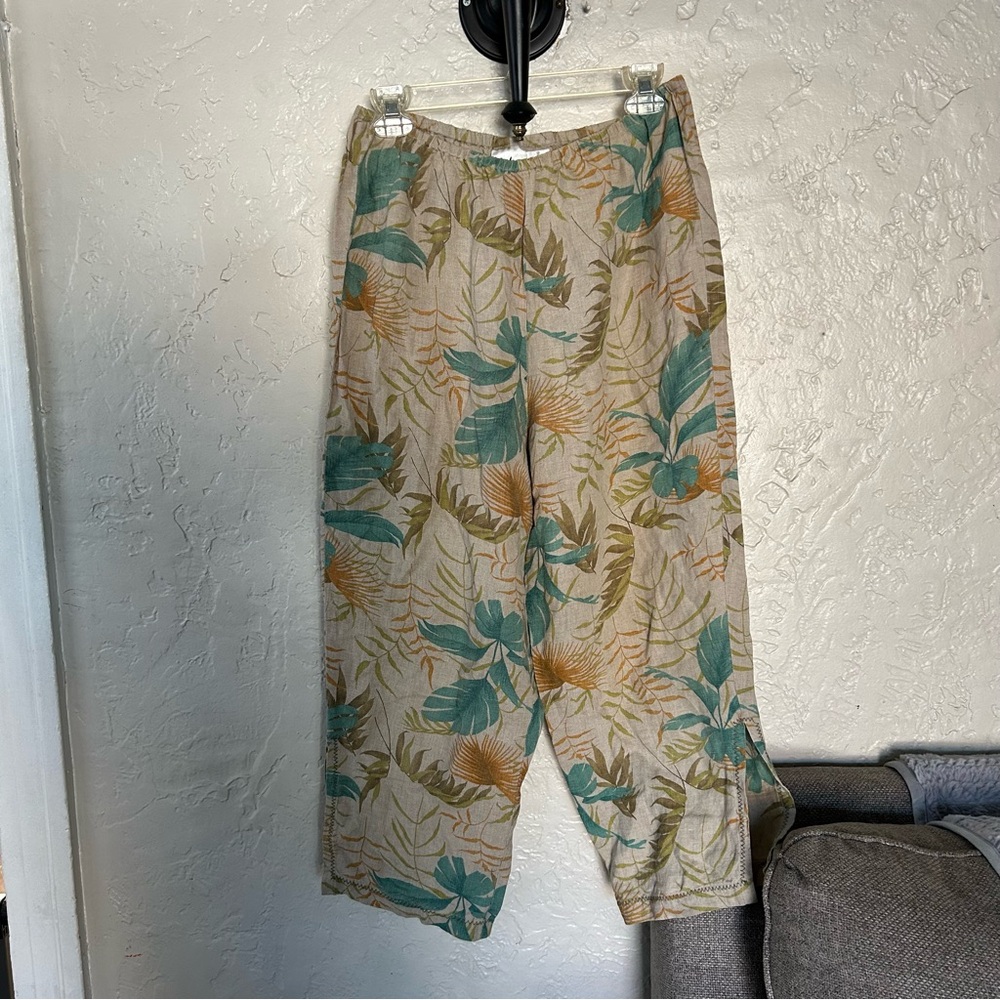 Kiko Comfortable Clothing 100% Linen Tropical Capris